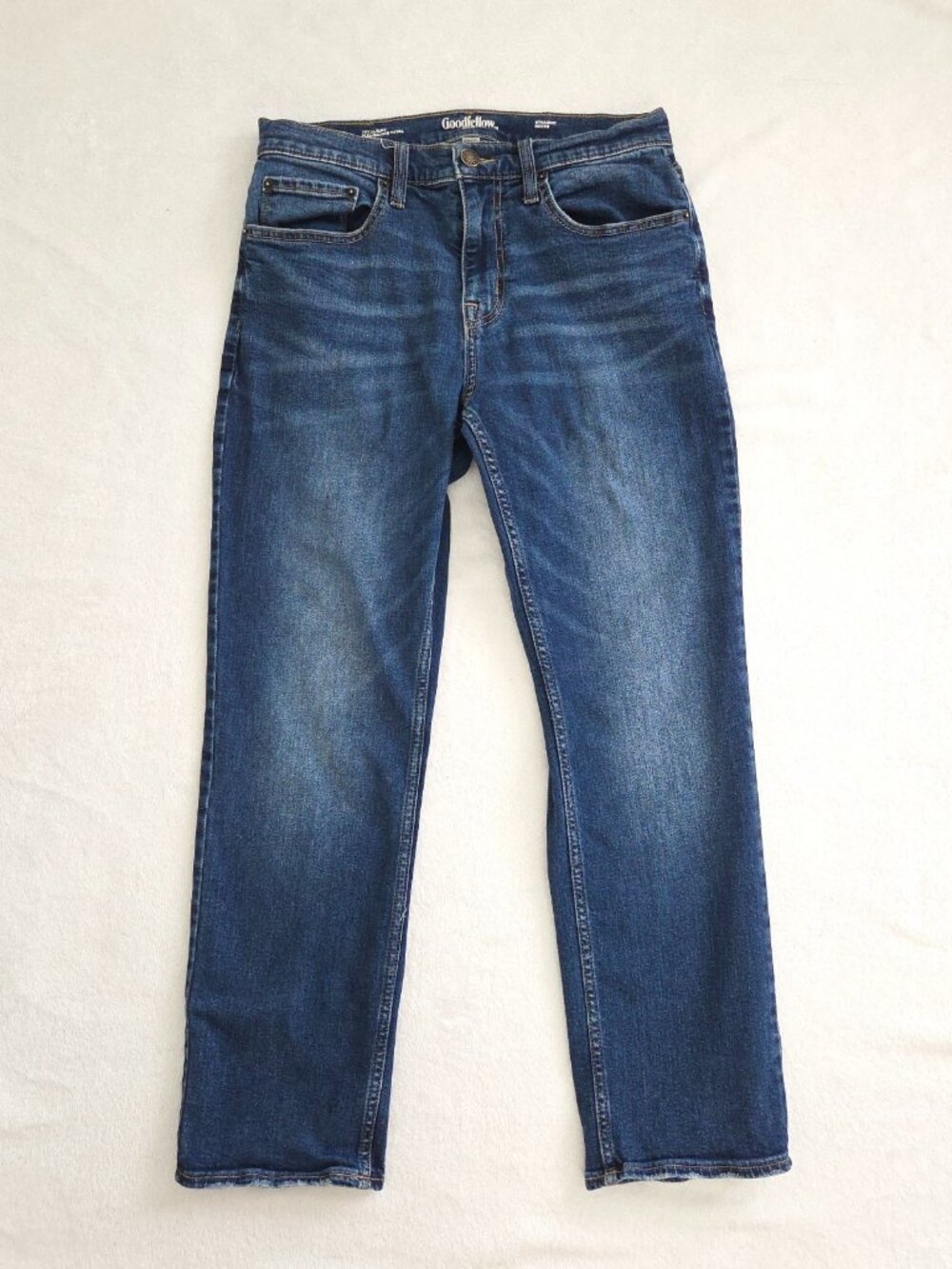 Goodfellow‎ Co Mens 30x30 Jeans Straight Leg Medium Wash Stretch Denim Blue Flex